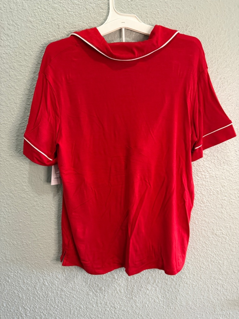Auden cloud knit Red Short-Sleeve Notch Collar short pajama Set size XS - Picture 4 of 5